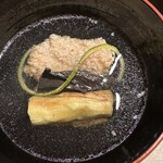 徳ㇵ本也 - 鯛の玄米揚げと茄子のお椀