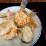 割烹酒場 楽do - アカメゴチ、メヒカリ、アオハタの３種の天ぷら盛り