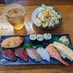 寿司食事処新栄 - 料理写真:にぎり寿司（お吸物･ドリンク付）