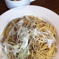 渋谷アチェーゾ - 鴨挽肉と長ネギの和風スパゲティ　柚子風味