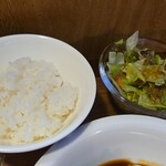 キッチン ブルー グローブ - サラダ、サービスのご飯アップ