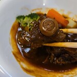 キッチン ブルー グローブ - マッシュルームを乗せて