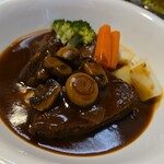 キッチン ブルー グローブ - 反対側から、大きなマッシュルーム、シチューはタップリ！！