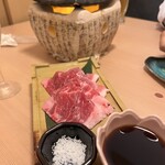 へぎ蕎麦 けんしん - 国産豚と和牛の陶板焼き
