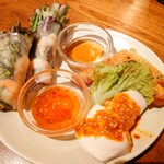 モンスーンカフェ - 生春巻き、海老トースト、よだれ鶏