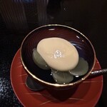 日本料理ほう吉 - シャインマスカット ピオーネのクリームがけ