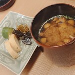 赤坂おぎ乃 - お椀、香の物