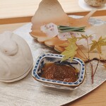 赤坂おぎ乃 - カワハギのお刺身/肝醤油/ちり酢