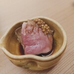 赤坂おぎ乃 - 鴨(愛知)とエリンギの赤ワイン煮詰めソース