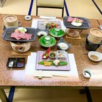 湯元館 - 夕食全景