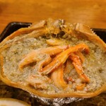 266908959 - ⑬酒蒸し紅楚蟹(ベニズワイガニ、新潟県佐渡島)
                      3月~12月までが漁期、楚蟹よりも深場に棲息
                      蟹身&蟹味噌に酒を浸して蒸したもの、濃い旨みとコクがあります