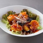 Stir-fried plump shrimp with chili sauce