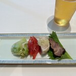 文菜華 - 1番左が搾菜の浅漬け