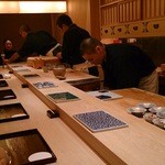 手前から、兄弟子さん、大将、弟弟子さん♪