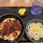 かつ丼吉兵衛 - ボルガライスみたいなかつ丼とミニうどん冷