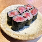 すしやのたい悟 - 追加の中落ち巻き。最後にお椀。