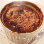 サンク・オ・ピエ - 自家菜園有機オニオングラタンスープ(コースに+300円・外税)