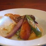 レストラン・ワタベ - 真鯛・太刀魚のポアレ ヴァンブランソースアップ