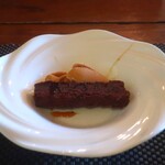 レストラン・ワタベ - ガトーショコラ カラメルアイス添え