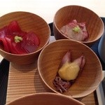 茶洒 金田中 - 2014年4月三種のお刺身