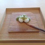 茶洒 金田中 - 2014年4月枝豆餡の白玉
