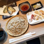 江戸そば マルノ - サンマ天セット+真イカ天