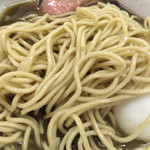 煮干中華ソバ イチカワ - 「烏賊美ソバ」の麺（2014年4月　西武池袋本店に「煮干狂會」として出店）