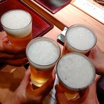 鮨みなと - 「生ビール」で乾杯！！