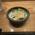福味み - お通しのミニサラダ、ドレッシング良き