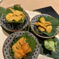 蓬左茶寮 - 生雲丹食べ比べ☆