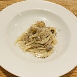 イタリア料理店 TAMANEGI - トロフィエ。絶品過ぎました！初めてこんなに美味しいショートパスタをいただきました。お腹空きました？ごめんなさいね。人の気持ちってわからないものですね。変わるんですね。