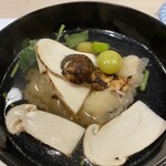 うを徳 - お椀：対馬産 穴子天ぷら、岩手県産 松茸、銀杏