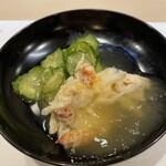 うを徳 - 釧路産 毛蟹、胡瓜