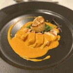 軽井沢ホテルそよかぜ - ・オマールエビの蒸し焼き ソースアメリケーヌ