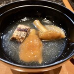 彩tori鳥 - 付出し・ナメコと焼き蓮根のみぞれ餡