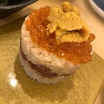 寿司 牡蠣 裏天王寺サカナエビス/Sushi Oyster Sakana-Ebisu Osaka - 極みユッケ雲丹いくらミルフィーユ