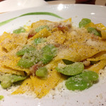 アルティスタ， - 自家製マルタリアーティ　空豆とパンチェッタ、パルミジャーノ