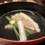 木山 - フエフキダイ　ハナビラ茸　壬生菜　柚子