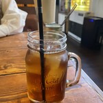 HaP CAFE&BAR - セットの「烏龍茶」コップがオシャレ