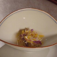ひのや - 扇懐石より:【旬菜】蟹と菊花の酢の物