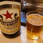 寅屋 - 瓶ビール赤星(大)　660円