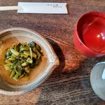 そば処 時遊庵 あさかわ - わさびの花・芽・茎薬味