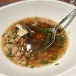 Kumazawa - つがるもち麦　原本シイタケのグリル
      ポルチーニのお出し（食べかけ写真ですみません…）