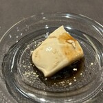 Kumazawa - 信玄餅の黒蜜のリキュールを使ったパンナコッタ