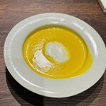 誠cuisine - 暖かいかぼちゃのスープ。濃厚