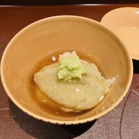 馳走 啐啄一十  - 【写真②】蕎麦がき(入野谷在来、長野県)と伊勢海老(愛媛県)