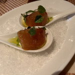 ラ ボッテガ デル オーリオ - 柿とイタリアのフレッシュ系のチーズのなんやら