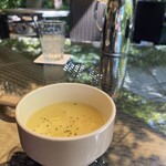 カフェ＆ガーデン しらさぎ邸 - ライスセットのコーンスープ