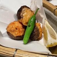 和食 國見 - エビのじんじょう揚げです。美味。椎茸がまた良いです。