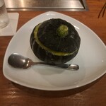 焼肉うしごろ - まるごとカボチャのアイスクリームの、蓋を取る前の様子です。